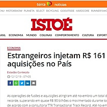 Estrangeiros injetam R$ 161 bi em aquisies no Pas